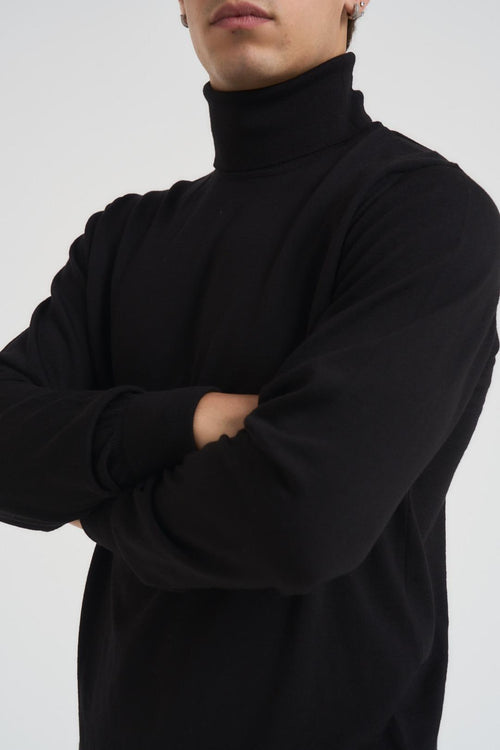 Maglia uomo collo alto nera