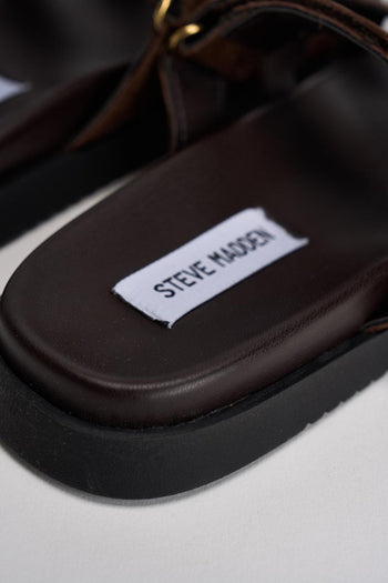 Sandalo donna in suede marrone - 7