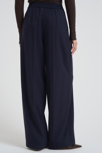 Pantaloni donna blu con pinces - 5