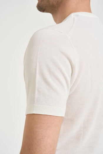 T-shirt uomo in maglia bianco - 4