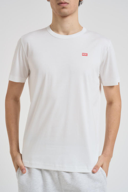 T-shirt uomo girocollo bianca con logo