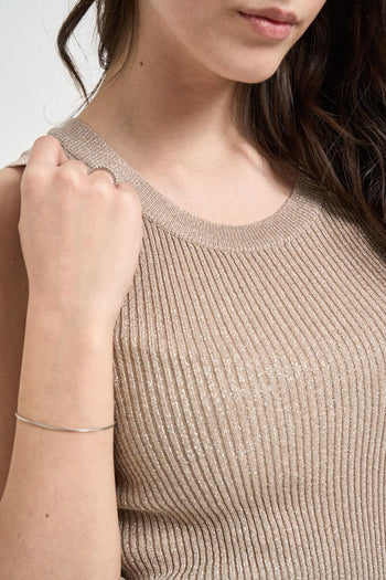 Top donna in maglia lurex oro - 3