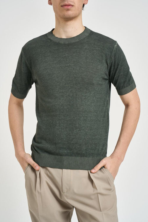T-shirt uomo in maglia verde