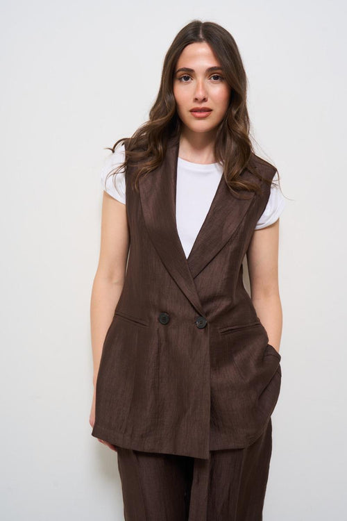 Gilet donna marrone - 2