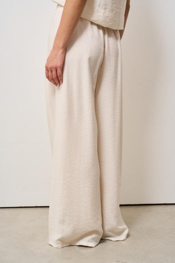Pantalone donna avorio a palazzo - 5