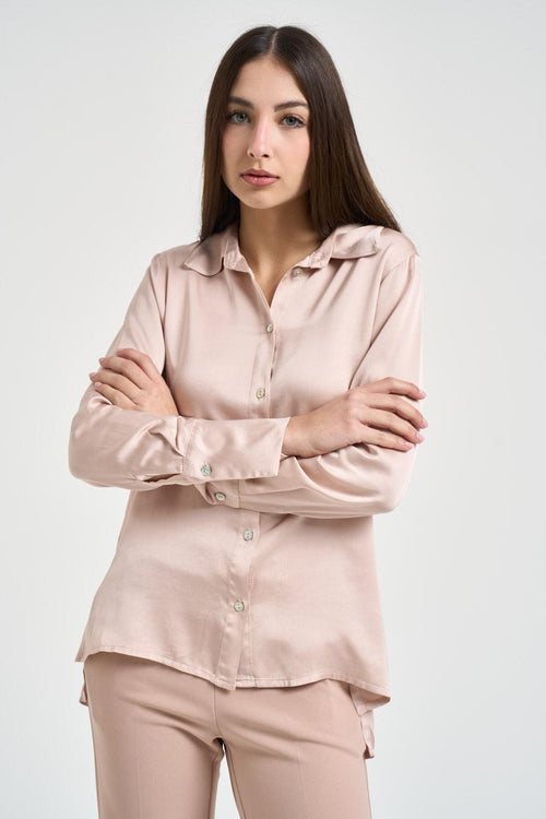 Camicia donna satinata cipria