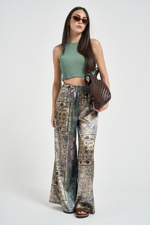 Top donna in maglia verde