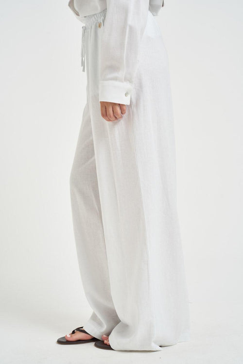Pantalone donna fluido bianco - 2