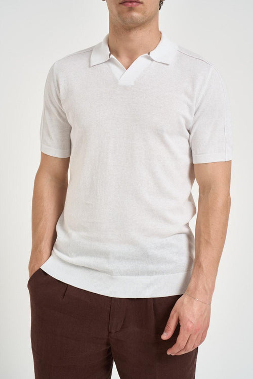 Polo uomo in maglia bianca
