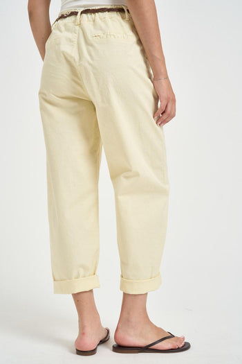 Pantalone donna giallo burro - 3