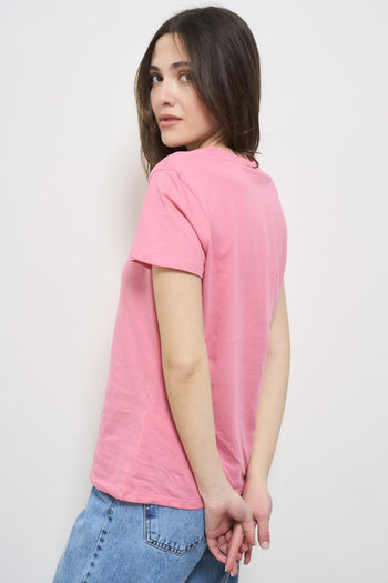 Women's pink t-shirt with logo - 3