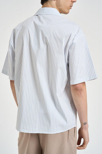 Camicia uomo a righe bianco e celeste - 4