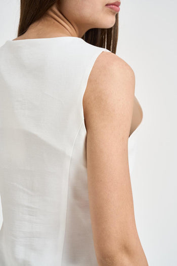 Completo donna gilet e pantalone bianco - 5