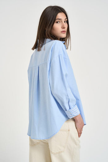 Camicia donna celeste - 3