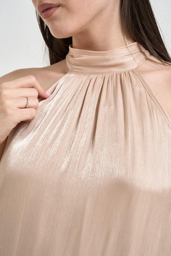 Abito donna satinato beige - 4