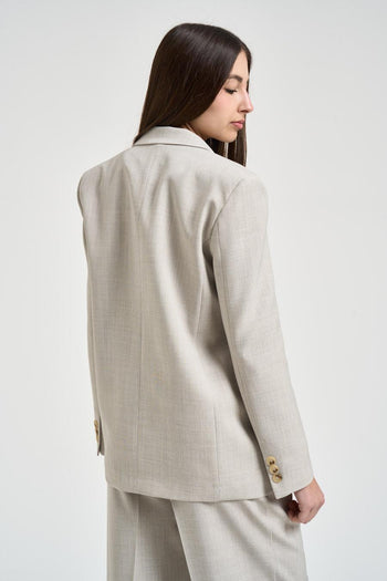 Giacca donna doppiopetto grigio chiaro - 4