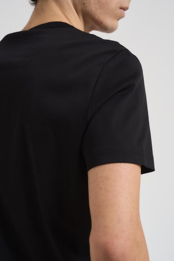 T-shirt uomo girocollo nera con logo - 4