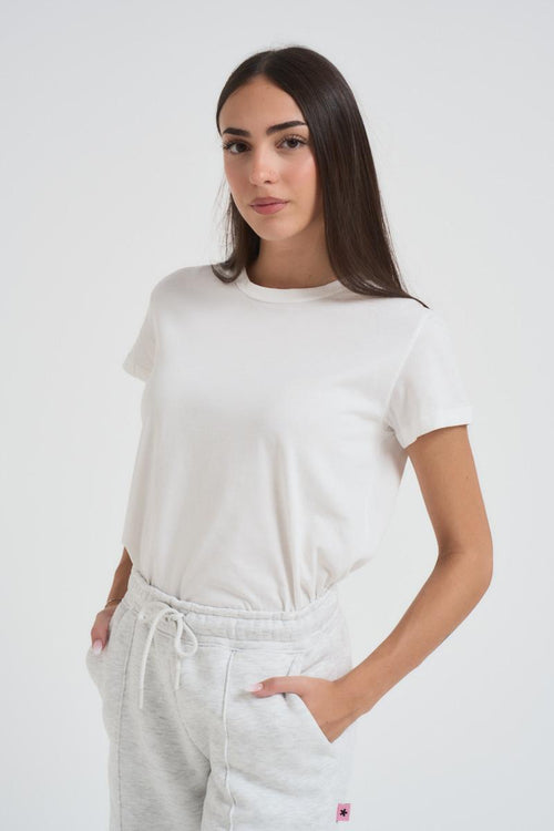 T-shirt donna girocollo bianca - 2