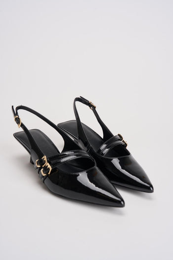 Slingback donna in vernice nero - 3