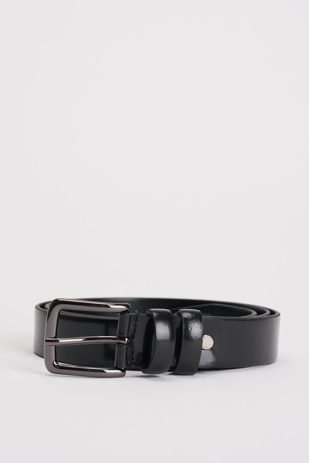 Cintura uomo in pelle nera V004 NERO OUTFIT 