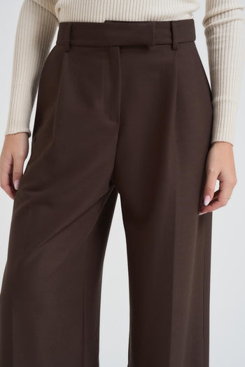 Pantalone donna a palazzo marrone - 3