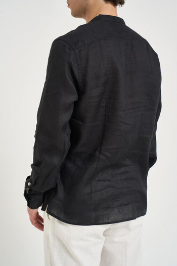 Camicia uomo in lino nera - 3