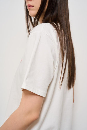 T-shirt girocollo bianca con ricamo Party - 5