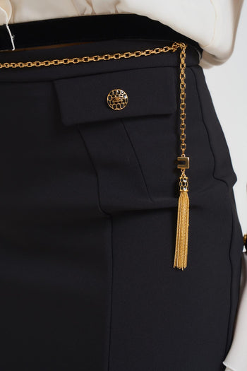 Gonna donna con catena gioiello nera - 4