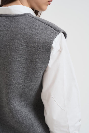 Gilet donna in jacquard grigio - 6