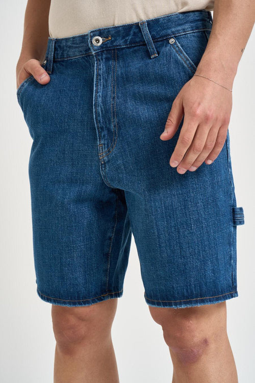 Bermuda uomo in denim blu - 1