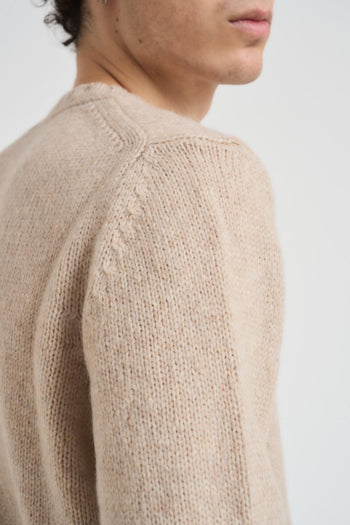 Maglione uomo in lana beige - 5