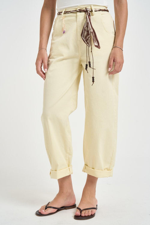 Pantalone donna giallo burro - 1