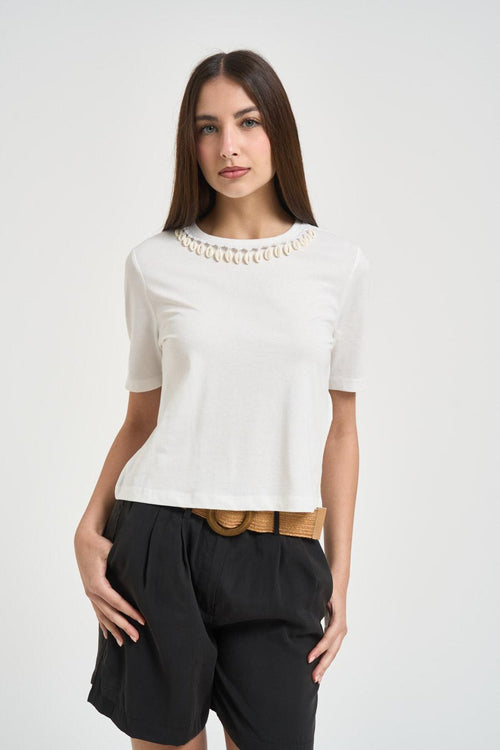 T-shirt donna con coghiglie bianca