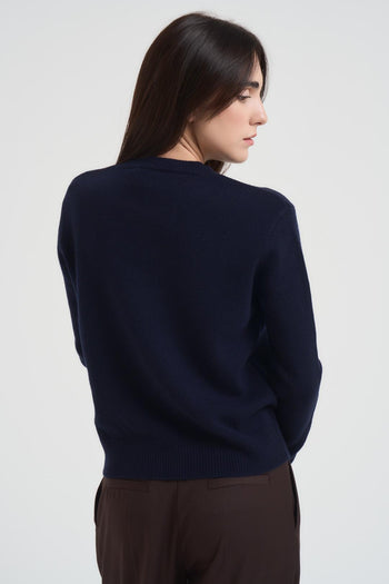 Maglia girocollo donna blu - 6