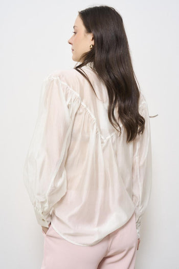 Camicia donna bianca con fiocco - 4