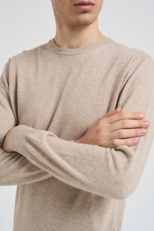Maglia uomo girocollo beige - 2