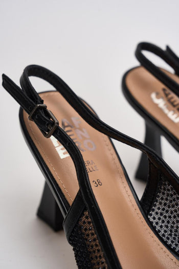 Slingback donna con strass nera - 5