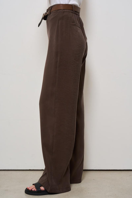 Pantalone donna a palazzo marrone - 2