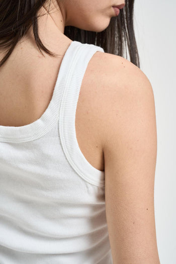 Top donna in cotone bianco - 4