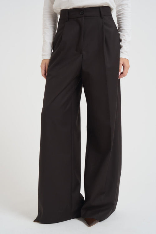 Pantalone donna over marrone