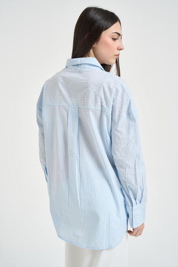 Camicia donna a righe celeste - 3