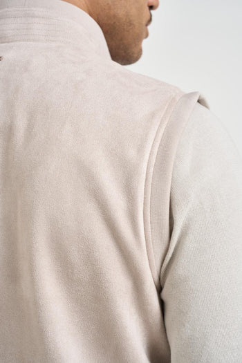Gilet uomo in suede beige - 6