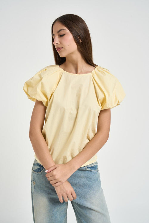 Blusa donna manica corta gialla - 2