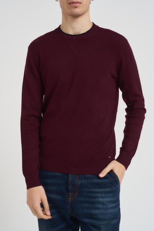 Maglia uomo girocollo bordeaux