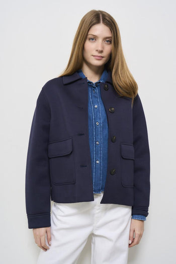 Midnight blue short women's jacket - 3
