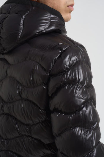 Piumino uomo trapuntato in nylon nero - 7