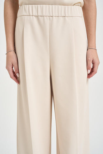 Pantalone donna a palazzo panna - 7