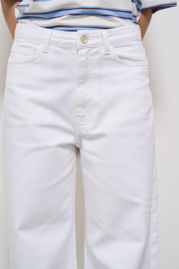 Jeans donna in denim bianco - 4