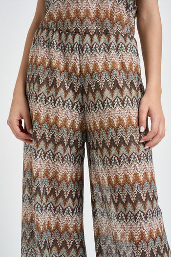 Pantalone donna multicolor con lurex - 5