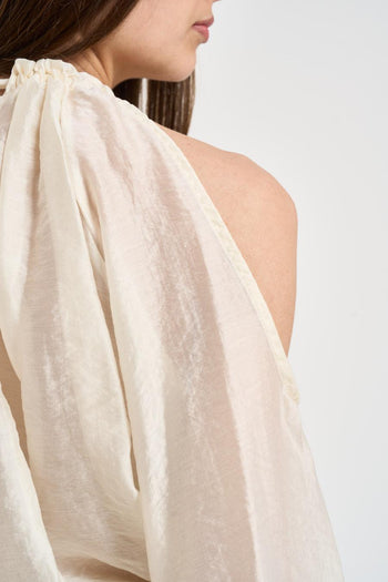Blusa donna spalle scoperte panna - 5